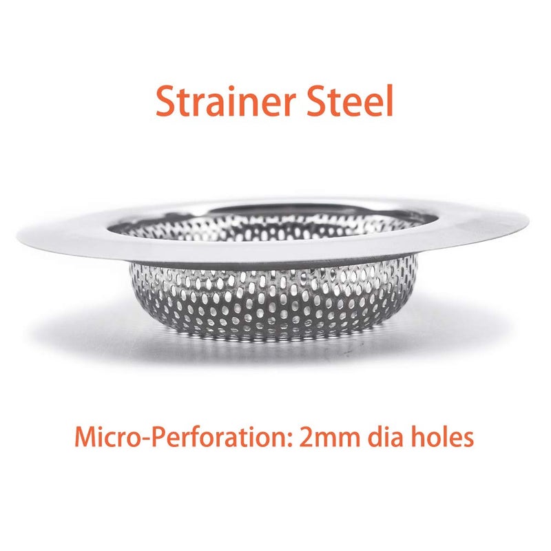 BESSEEK Kitchen Sink Strainer Stainless Steel Sink Strainer with Large Wide Rim 4.5" for Mesh Sink Strainer, Bathroom, Slop, Laundry, RV, Lavatory, Large (Pack of 2) - Image 3